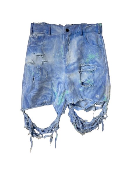 画像1: WESTFALL  DESTROYED DENIM SHORTS BLUE (1)