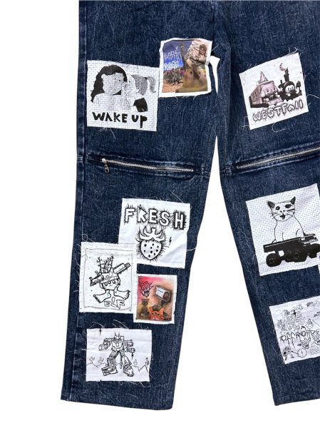 画像3: WESTFALL PATCH DENIM PANT ACID WASH BLUE (3)