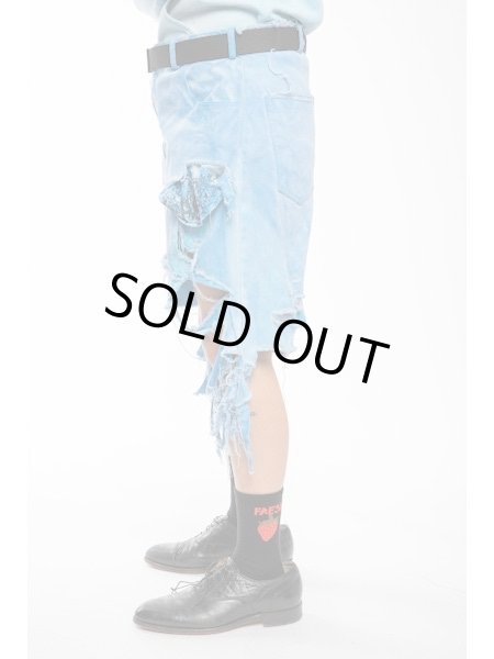 画像6: WESTFALL  DESTROYED DENIM SHORTS BLUE (6)
