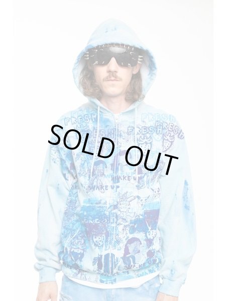 画像3: WESTFALL PATCHES ZIP HOODIE LS DIRTY BLUE (3)