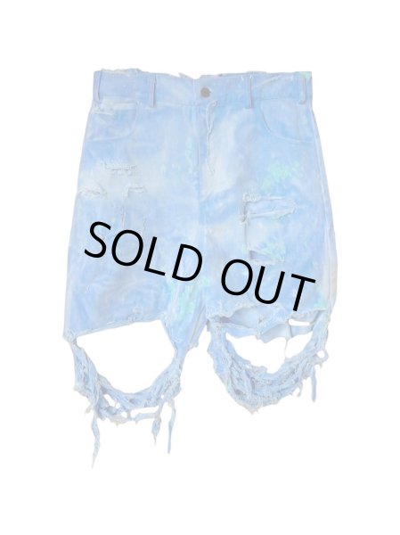 画像1: WESTFALL  DESTROYED DENIM SHORTS BLUE (1)