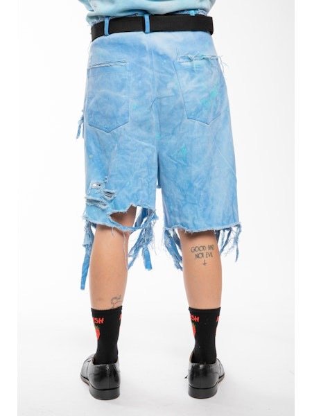 画像7: WESTFALL  DESTROYED DENIM SHORTS BLUE (7)