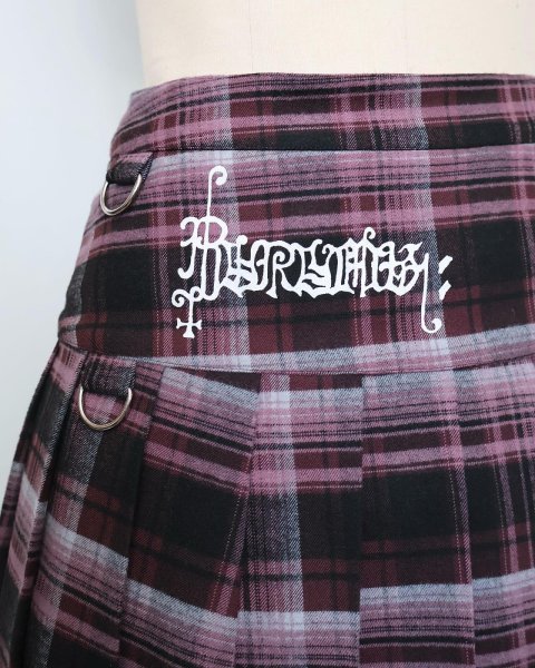 画像6: rurumu: 25AW belted pleats rolled mini skirt wine red (6)