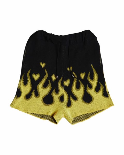 画像1: el conductorH COTTON KNIT FLAME PATTERN SHORTS (1)