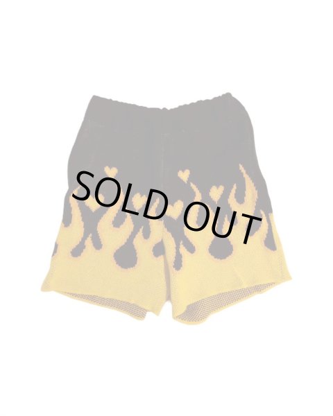 画像1: el conductorH COTTON KNIT FLAME PATTERN SHORTS (1)