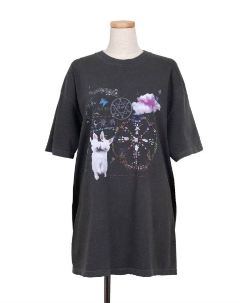 画像1: rurumu: "private collage" printed Tee　black　L (1)