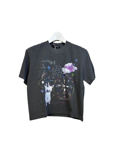 画像1: rurumu: "private collage" printed Tee　black　S (1)