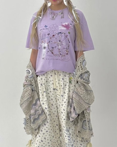 画像4: rurumu: "private collage" printed Tee　lavender　M (4)
