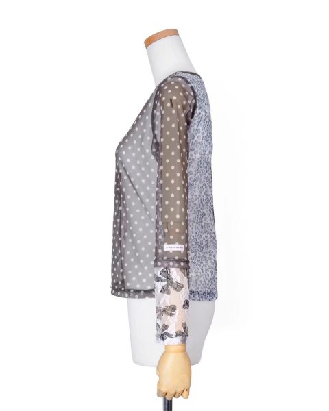 画像4: rurumu: 26SS collage sheer skin tops (M) gray (4)