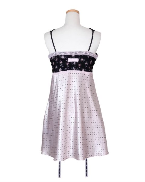 画像2: rurumu: 26SS collage satin camisole dress　navy (2)