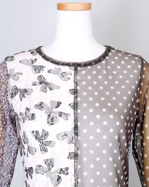 画像8: rurumu: 26SS collage sheer skin tops (M) gray (8)