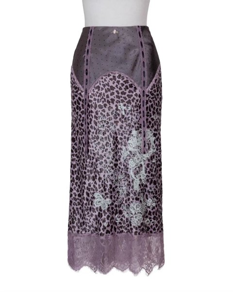 画像1: rurumu: 26SS corset line satin skirt  smoky pink (1)