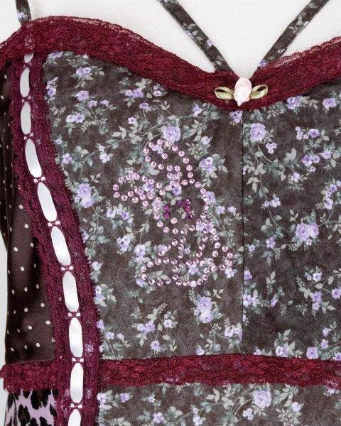 画像5: rurumu: 26SS collage satin camisole dress　brown (5)