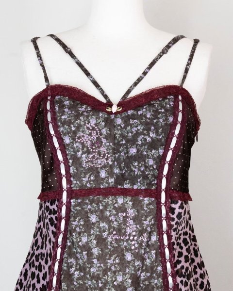 画像4: rurumu: 26SS collage satin camisole dress　brown (4)