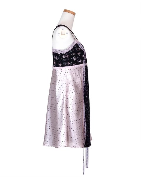 画像4: rurumu: 26SS collage satin camisole dress　navy (4)