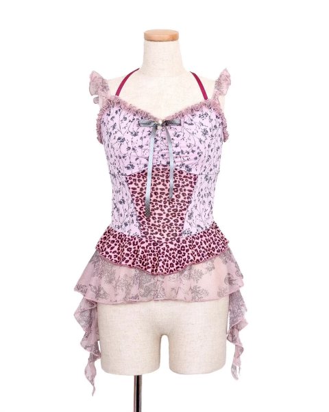 画像1: rurumu: 26SS stretch frill peplum camisole pink (1)