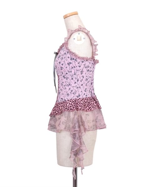 画像4: rurumu: 26SS stretch frill peplum camisole pink (4)