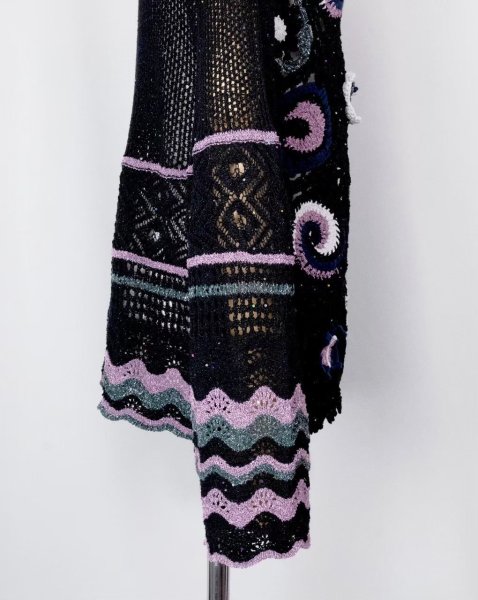 画像9: rurumu:26SS-KN01 collage granny cardigan black (9)