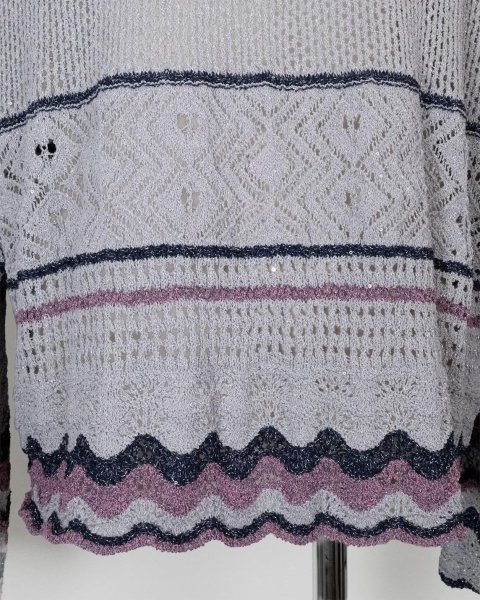 画像3: rurumu:26SS-KN01 collage granny cardigan gray (3)
