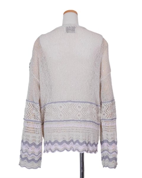 画像2: rurumu:26SS-KN01 collage granny cardigan ivory (2)
