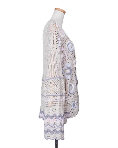 画像4: rurumu:26SS-KN01 collage granny cardigan ivory (4)