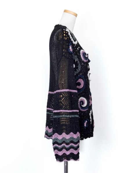 画像3: rurumu:26SS-KN01 collage granny cardigan black (3)