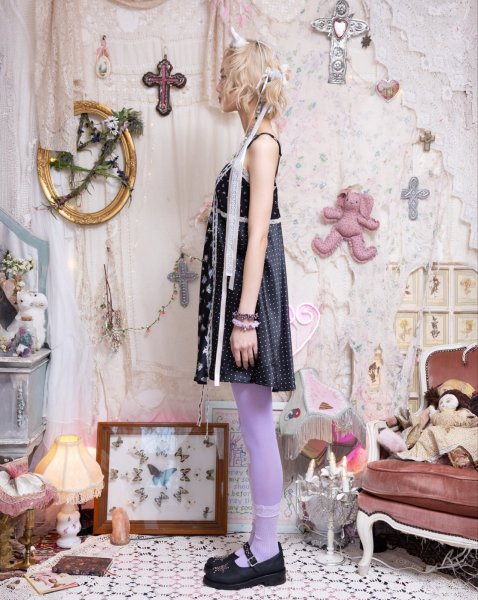 画像3: rurumu: 26SS collage satin camisole dress black (3)