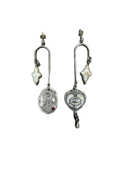 画像1: rurumu:  mix motif boys pierce full silver red (1)
