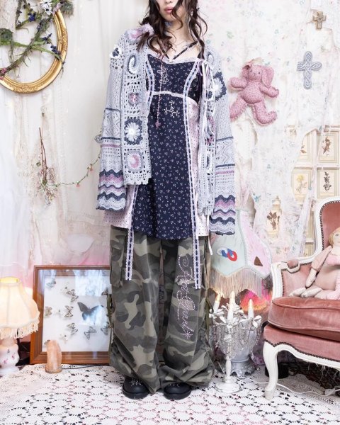 画像10: rurumu: drawstring rhinestone cargo pants  olive  M (10)