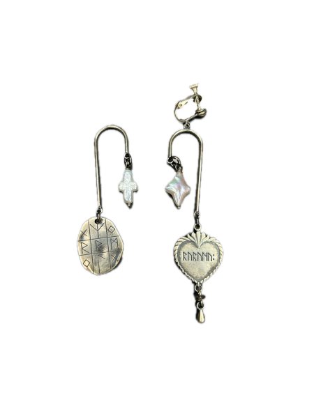 画像2: rurumu: mix motif boys earring full silver red (2)