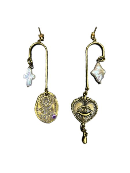 画像1: rurumu: mix motif boys pierce brass gold purple (1)