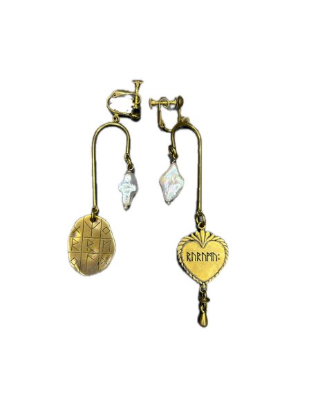 画像2: rurumu: mix motif boys earring brass gold blue (2)