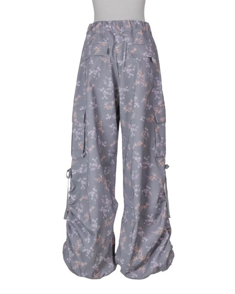画像1: rurumu: drawstring rhinestone cargo pants gray (1)