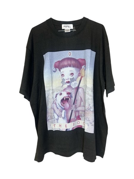 画像1: KIDILL 26AW THE FOOL T-SHIRT BIOWASHED ARTWORK BY TREVOR BROWN BLACK (1)