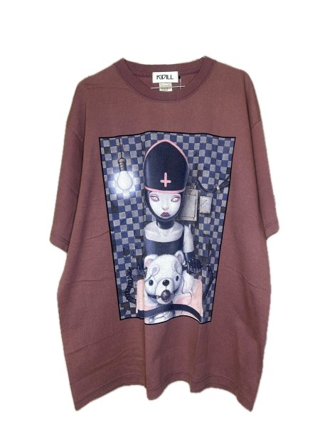 画像1: KIDILL 26AW KL1152 ECT T-SHIRT BIOWASHED ARTWORK BY TREVOR BROWN PURPLE (1)