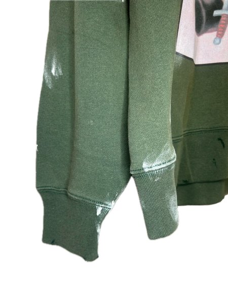 画像3: KIDILL 26AW TEN OF SWORDS PULLOVER SWEAT BIOSTONE WASHED ARTWORK BY TREVOR BROWN GREEN (3)