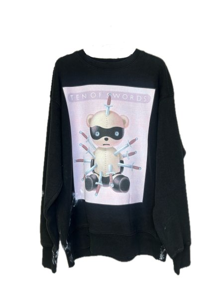 画像1: KIDILL 26AW TEN OF SWORDS PULLOVER SWEAT BIOSTONE WASHED ARTWORK BY TREVOR BROWN BLACK (1)