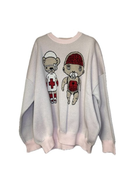 画像1: KIDILL 26AW MEDICAL BRAID PULLOVER KNIT BABY PINK (1)
