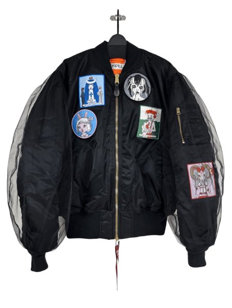 画像1: KIDILL 26AW KIDILL×ALPHAINDUSTRIES COLLABORATION BABYART MA-1 FLIGHT JACKET EMBROIDERED PATCH ARTWORK BY TREVOR BROWN (1)