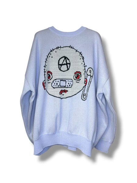 画像1: KIDILL 26AW ANARCHY BABY BRAID PULLOVER KNIT ASH BLUE (1)