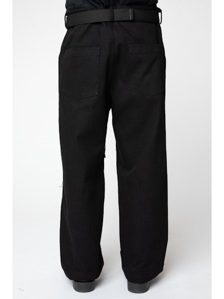 画像6: WESTFALL  DENIM FLANNEL PATCH PANT BLACK (6)