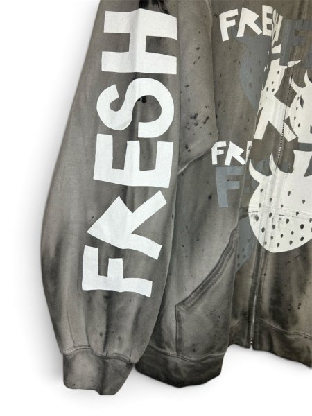 画像4: WESTFALL WHITE&GREY MULTI FRESH ZIP-UP HOODIE LS CHARCOAL (4)