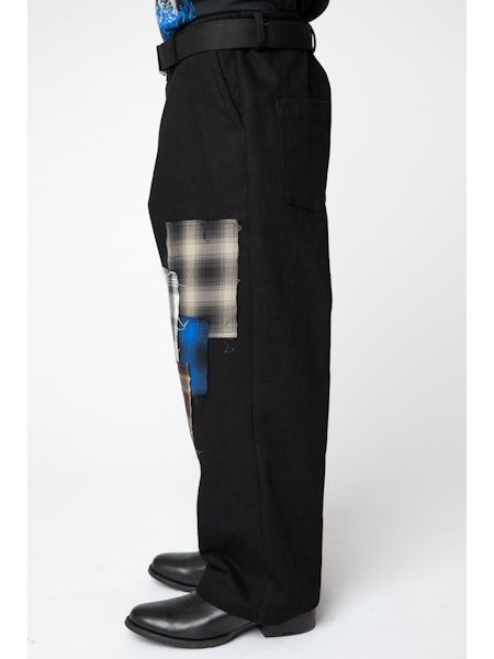 画像5: WESTFALL  DENIM FLANNEL PATCH PANT BLACK (5)