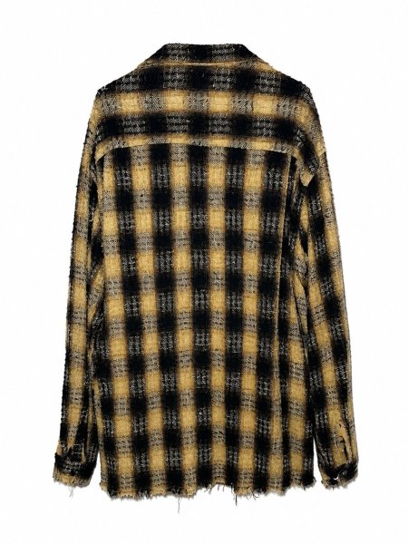 画像2: Azuma. PLAID TURN UP SHIRT MUSTARD (2)
