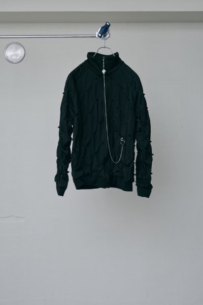 画像1: BODYSONG. SHIBORI DISTORTION TRACK JKT W/CHARMS BLACK (1)