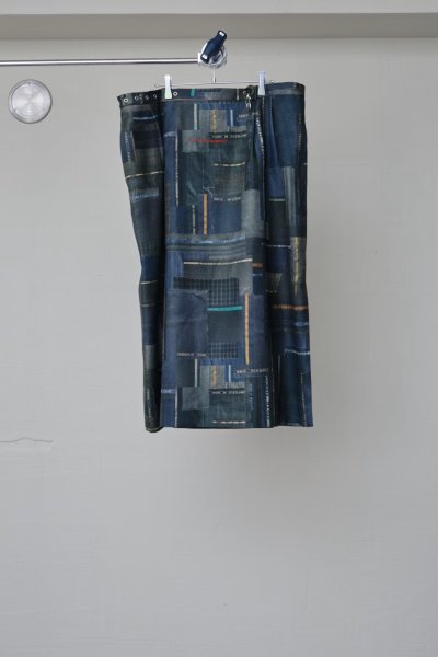 画像1: BODYSONG. LUXURY SCRAPS TAILOR-MADE MULTI-HOOK SKIRT BLACK (1)