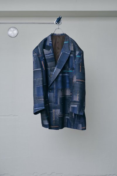 画像1: BODYSONG. LUXURY SCRAPS TAILOR-MADE DOUBLE JKT BLACK (1)