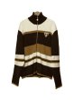 画像1: LIBRIO MENDONÇA KNIT ZIPUP RIB TOP BROWN (1)