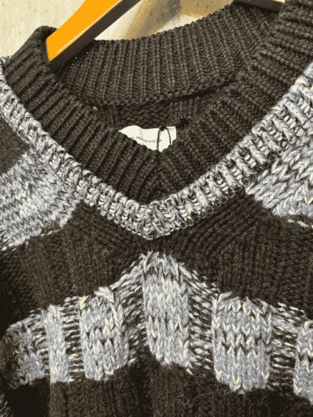 画像3: LIBRIO MENDONÇA  KNIT BORDER CABLE TOP  BLACK (3)