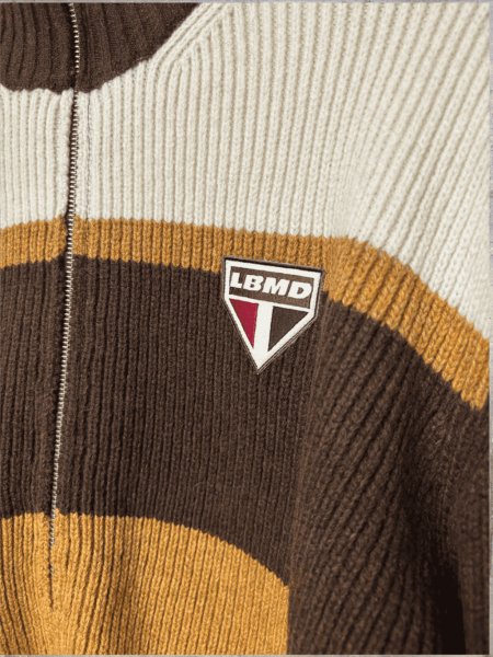 画像3: LIBRIO MENDONÇA KNIT ZIPUP RIB TOP BROWN (3)